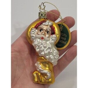 KSD VTG Inge-Glas Germany Blown Christmas Heriloom Santa Claus Ornament NEW